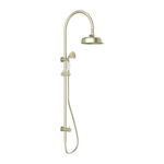 YORK TWIN SHOWER WITH WHITE PORCELAIN HAND SHOWER AGED BRASS (NR69210501AB)