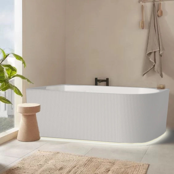 1500MM FLUTED LEFT CORNER BATH TUB
