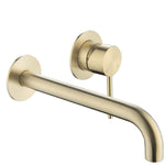 Lucito Basin / Bath Spout & Wall Mixer Set Brushed Brass