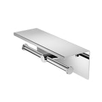 Mecca Double Toilet Roll Holder With Shelf Chrome (NR1986eCH)