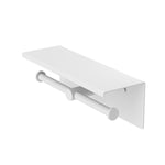 Mecca Double Toilet Roll Holder With Shelf Matte White (NR1986eMW)