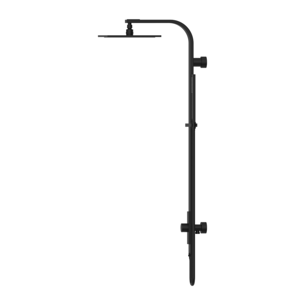 ASTRA RAIN SQUARE TWIN SHOWER SINGLE HOSE MATTE BLACK (NR281305cMB)