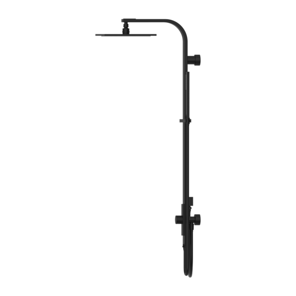 ASTRA RAIN SQUARE TWIN SHOWER DOUBLE HOSE MATTE BLACK (NR281305dMB)