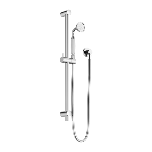 York Shower Rail With White Porcelain Hand Shower Chrome (NR692105A01CH)