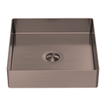 OPAL SQUARE 400MM STAINLESS STEEL BASIN BRUSHED BRONZE (NRB401sBZ)
