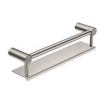 MECCA CARE 25MM GRAB RAIL WITH SHELF 300/450MM BRUSHED NICKEL