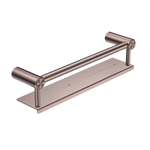 MECCA CARE 25MM GRAB RAIL WITH SHELF 300/450MM BRUSHED BRONZE