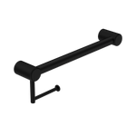 MECCA CARE 32MM GRAB RAIL WITH TOILET ROLL HOLDER 450MM MATTE BLACK (NRCR3218AMB)