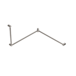 Mecca Care 32mm DDA Accessible Toilet Grab Rail Set 90 Degree Continuous 600X1065X1025mm Brushed Nickel (NRCR3290cBN)