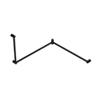 Mecca Care 32mm DDA Accessible Toilet Grab Rail Set 90 Degree Continuous 600X1065X1025mm Matte Black (NRCR3290cMB)