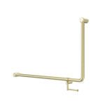 Mecca Care 32mm DDA Accessible Toilet 90 Degree Bent Tube Grab Rail 600X1000mm With Toilet Roll Holder Brushed Gold (NRCR3290ehBG)