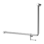 Mecca Care 32mm DDA Accessible Toilet 90 Degree Bent Tube Grab Rail 600X1000mm With Toilet Roll Holder Chrome (NRCR3290ehCH)