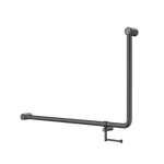 Mecca Care 32mm DDA Accessible Toilet 90 Degree Bent Tube Grab Rail 600X1000mm With Toilet Roll Holder Gun Metal (NRCR3290ehGM)
