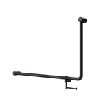 Mecca Care 32mm DDA Accessible Toilet 90 Degree Bent Tube Grab Rail 600X1000mm With Toilet Roll Holder Matte Black (NRCR3290ehMB)