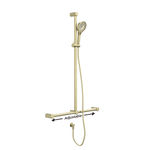MECCA CARE 32MM T BAR GRAB RAIL AND ADJUSTABLE SHOWER SET 1100X750MM BRUSHED GOLD (NRCS006BG)