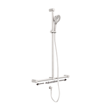 MECCA CARE 32MM T BAR GRAB RAIL AND ADJUSTABLE SHOWER SET 1100X750MM BRUSHED NICKEL (NRCS006BN)
