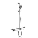 MECCA CARE 32MM T BAR GRAB RAIL AND ADJUSTABLE SHOWER SET 1100X750MM GUN METAL (NRCS006GM)