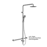 Mecca Care 32mm T Bar Grab Rail 1100x750mm Twin Shower Set Chrome (NRCS008CH)