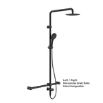 Mecca Care 32mm T Bar Grab Rail 1100x750mm Twin Shower Set Matte Black (NRCS008MB)