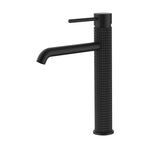 Tall Basin Mixer, Fluted design, Matt Black Finish