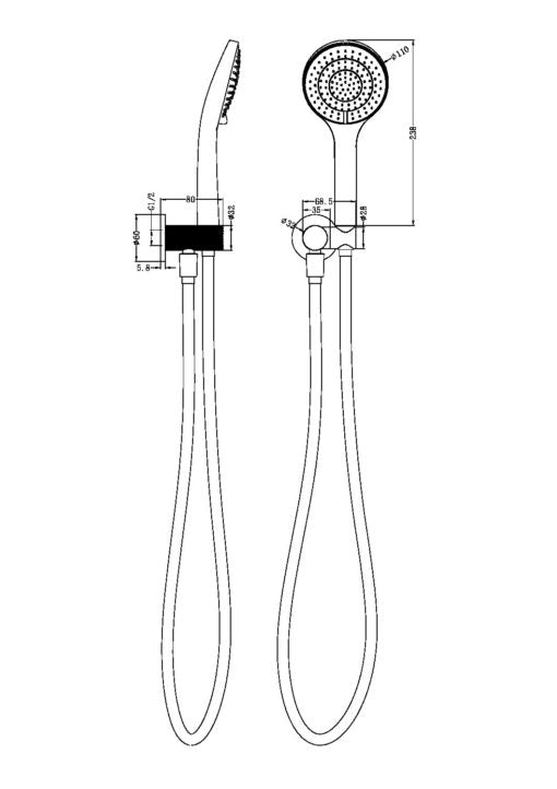 OPAL SHOWER BRACKET WITH AIR SHOWER BG
