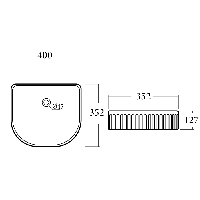 BA940MB — Above Counter Basin (Grooved) in Matt Black