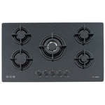 Technika H950STBGFPRO – 900mm Black Glass Gas Cooktop