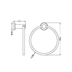 Dolce II Hand Towel Ring Matte Black (NR2080MB)