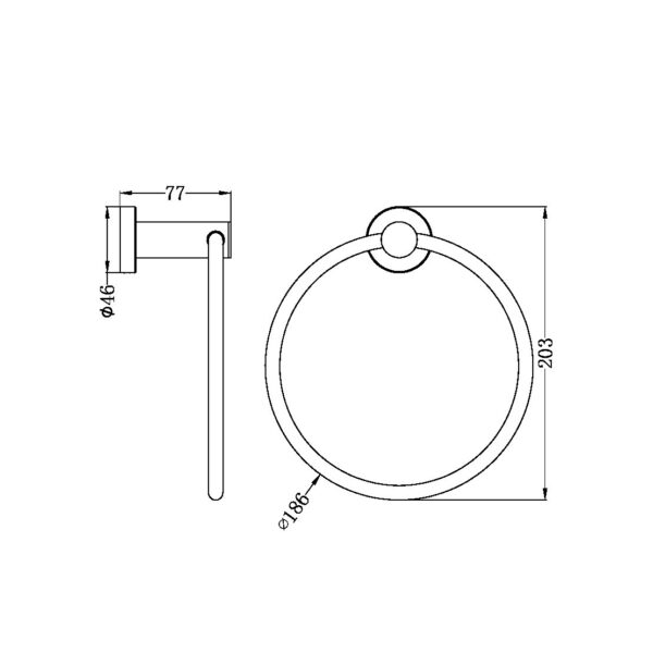 Dolce II Hand Towel Ring Gun Metal (NR2080GM)
