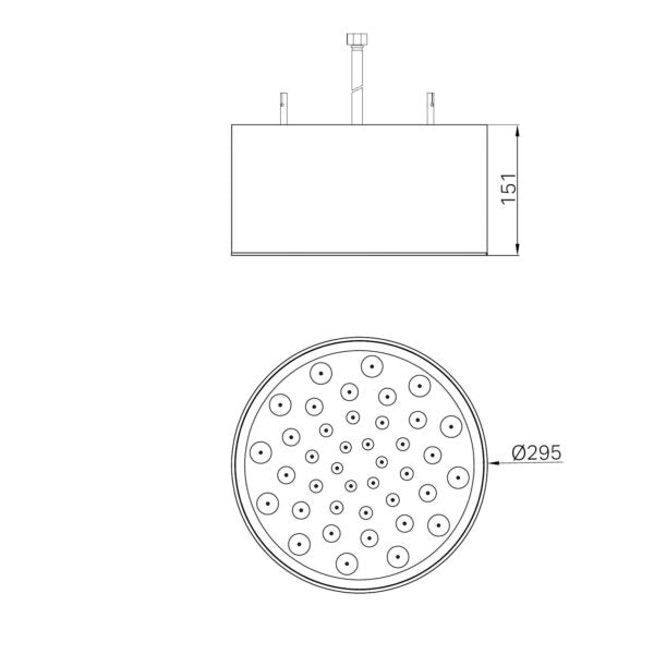 SERENITY CEILING SHOWER HEAD BRUSHED NICKEL (24D001BN)