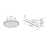 SERENITY WALL SHOWER HEAD MATTE BLACK (24D002MB)