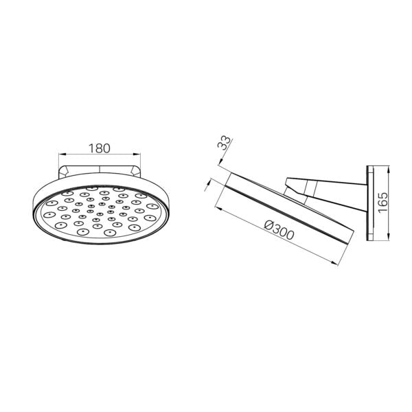 SERENITY WALL SHOWER HEAD BRUSHED NICKEL (24D002BN)