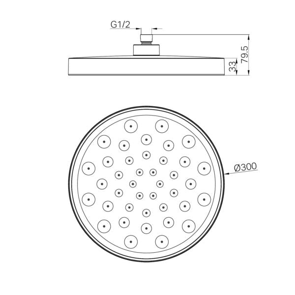 SERENITY SHOWER HEAD CHROME (24D004CH)