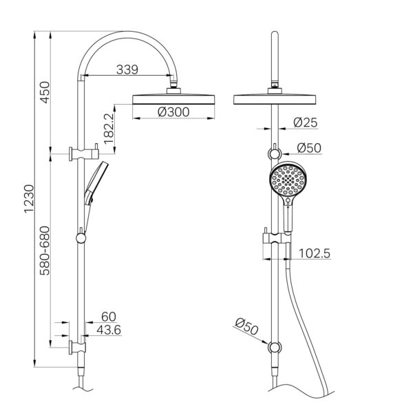 SERENITY TWIN SHOWER MATTE BLACK (24D073MB)