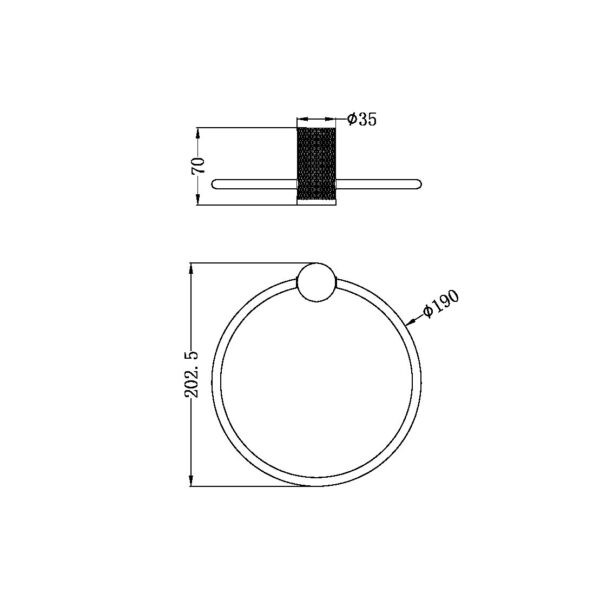OPAL TOWEL RING BRUSHED GOLD (NR2580aBG)