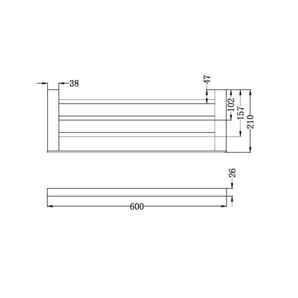 CELIA TOWEL RACK BRUSHED NICKEL (NR4689BN)