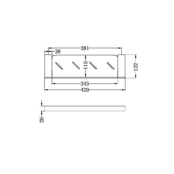 CELIA METAL SHELF BRUSHED NICKEL (NR4687aBN)