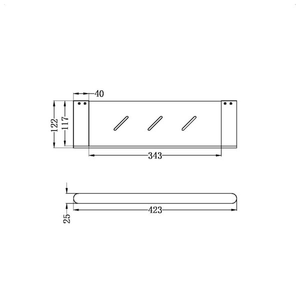 BIANCA METAL SHOWER SHELF MATTE BLACK (NR9087aMB)