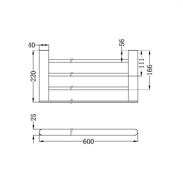 BIANCA TOWEL RACK GUN METAL (NR9089GM)
