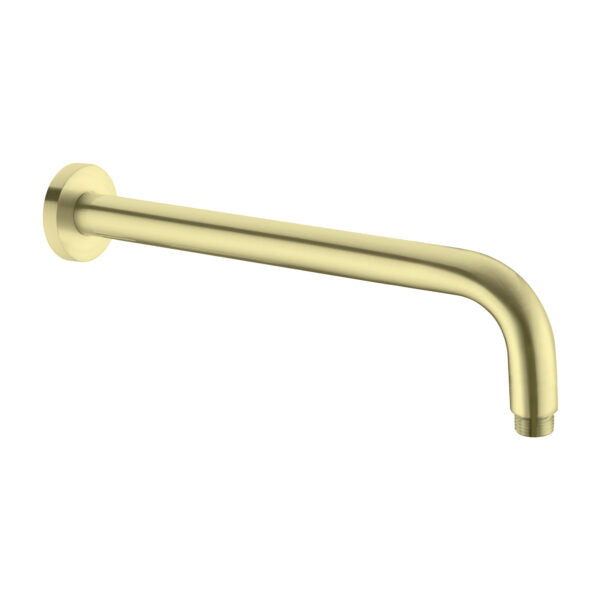 ROUND SHOWER ARM 330MM/500MM LENGTH BRUSHED GOLD