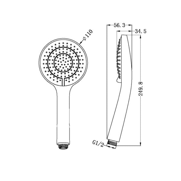 AIR HAND SHOWER BRUSHED GOLD (NR508074BG)