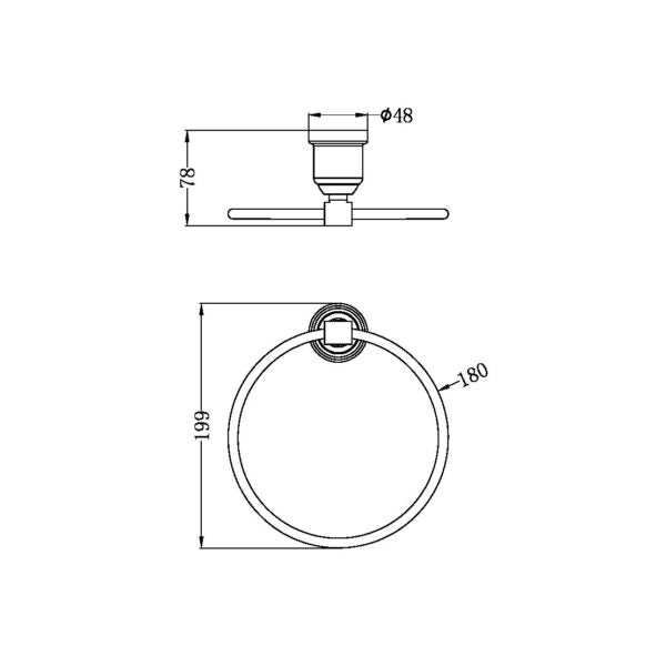 YORK TOWEL RING AGED BRASS (NR6980AB)
