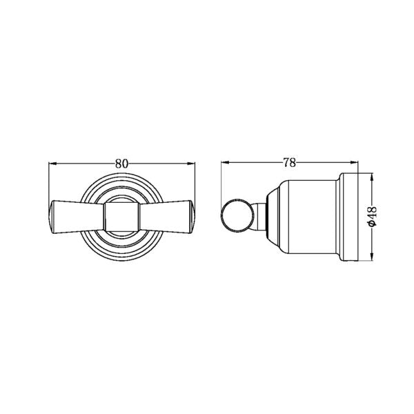 YORK ROBE HOOK CHROME (NR6982CH)
