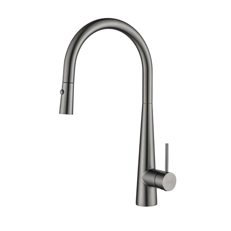 Arraso Pullout Gooseneck Sink Mixer Gun Metal