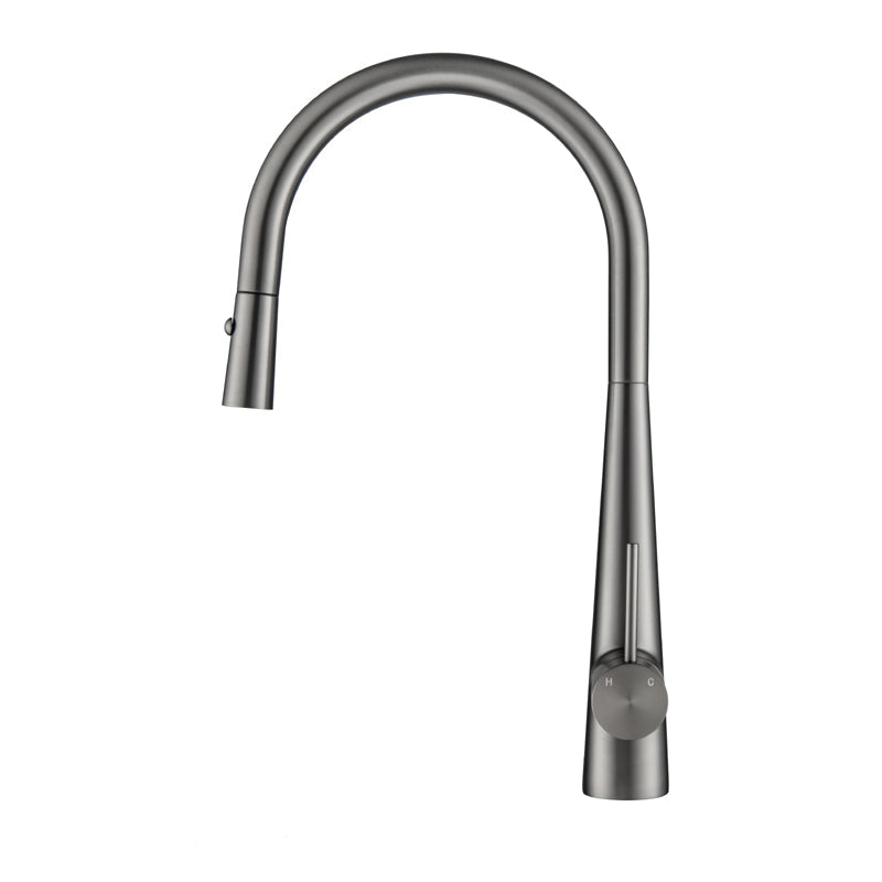 Arraso Pullout Gooseneck Sink Mixer Gun Metal