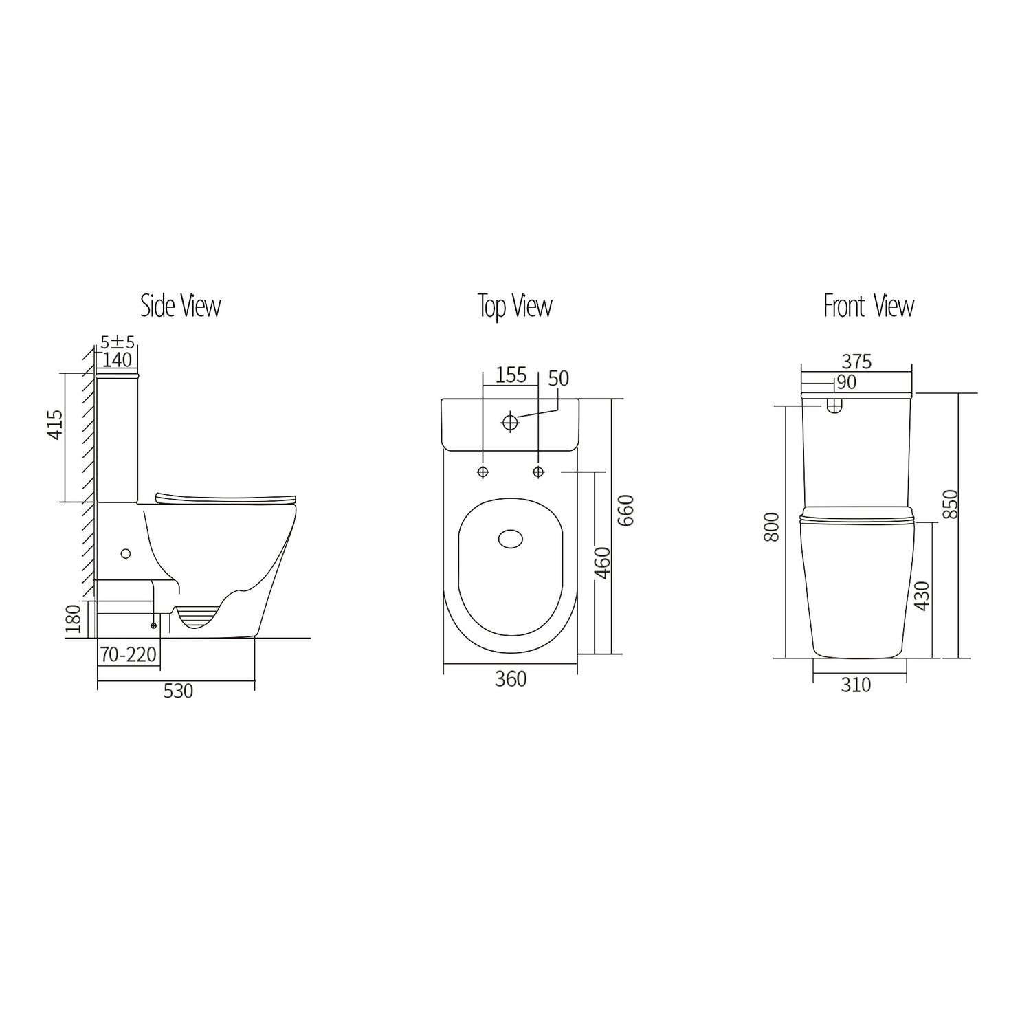 T6088RT-MB – VERA Tornado-Rimless Toilet Suite in Matt Black