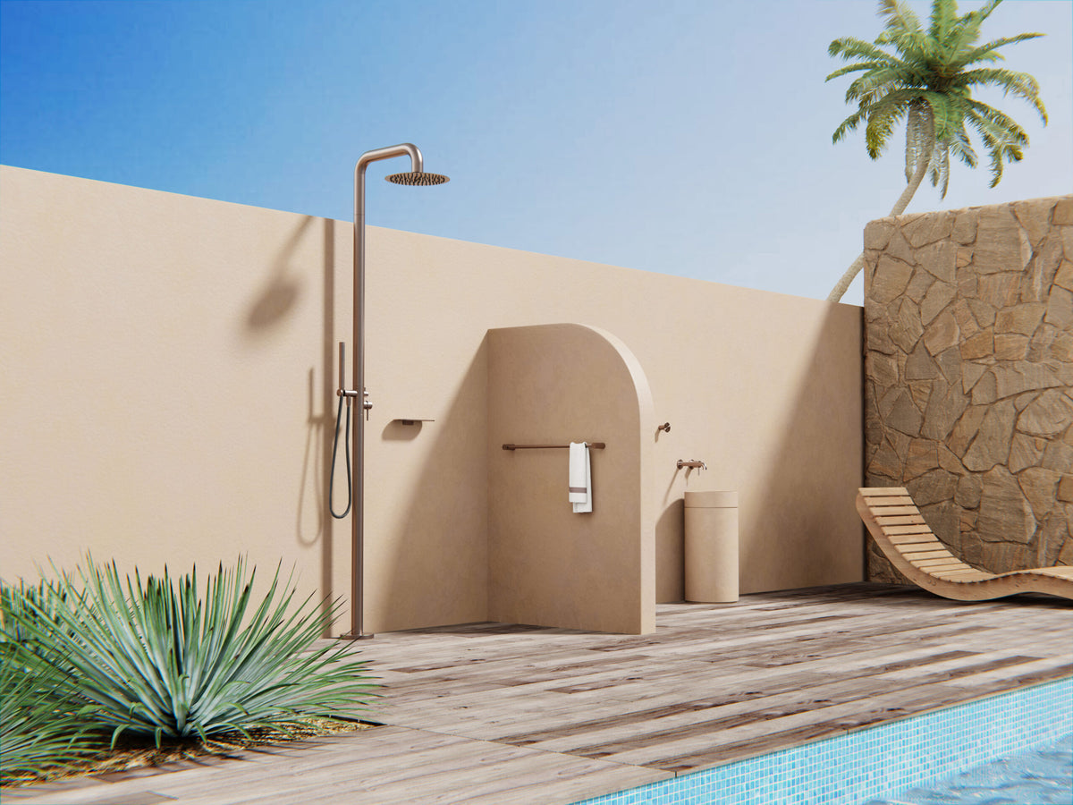 Zen SS316L Outdoor Freestanding Shower Column Brushed Bronze (NR162205aBZ)
