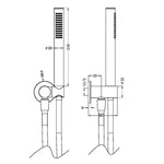 Zen SS316L Shower On Bracket Graphite (NR162205d02GR)