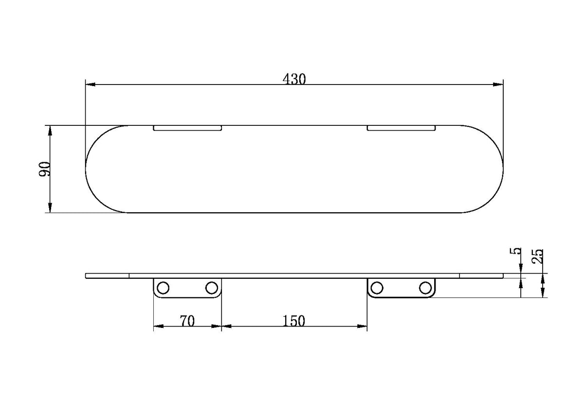 Zen SS316L Metal Shower Shelf Brushed Nickel (NR1687aBN)