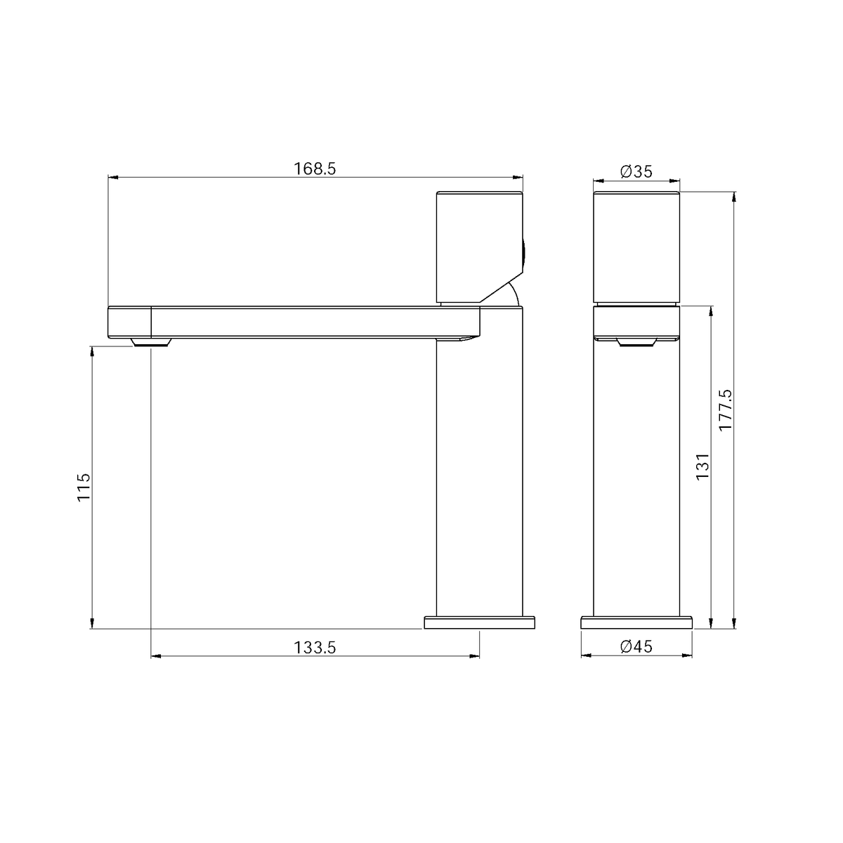 Pure Basin Mixers Graphite - Royal Bath & Kitchen - Image 2